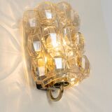 Large amber wall lamp in bubble glass by Helena Tynell, Limburg, Germany.