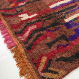 Tapis berbère marocain boujaad marron à motifs colorés 315x200cm
