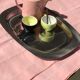Scandinavian stainless steel tray rectangle rounded edges