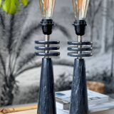 Pair of marble lamps 1980.