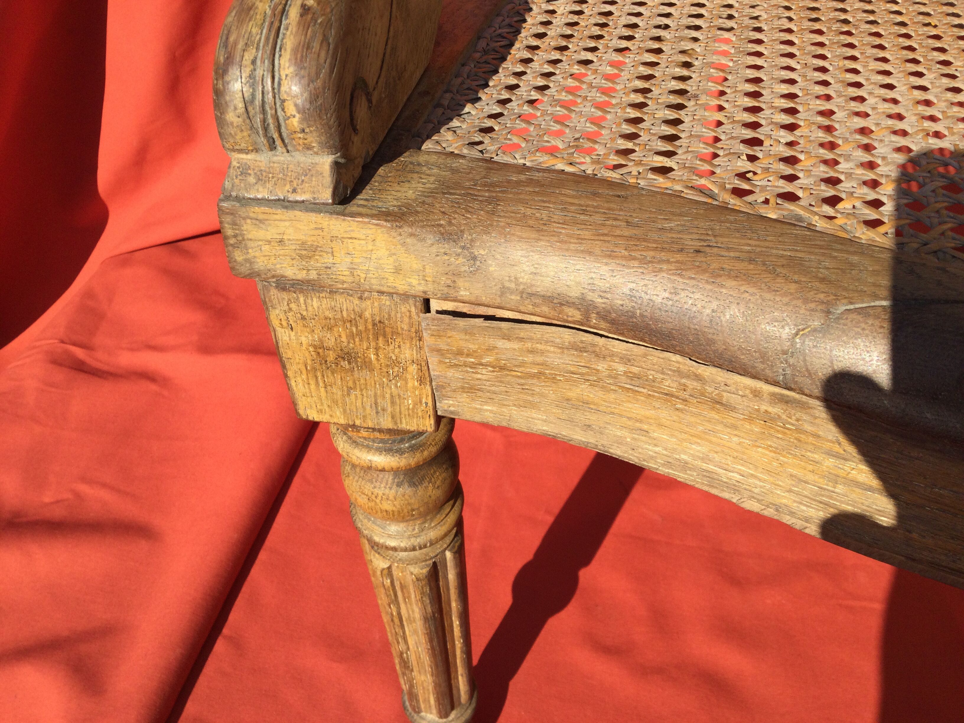 Louis XVI-style wooden desk and canage