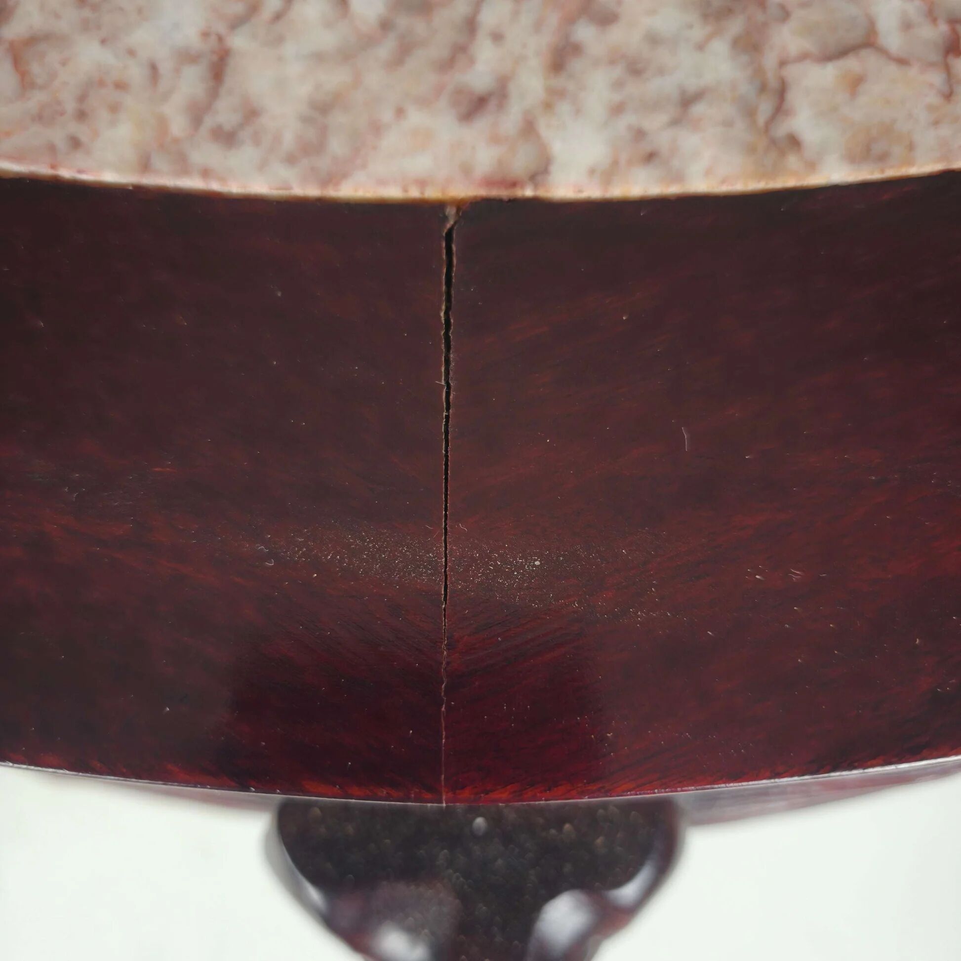 Vintage Chinese hardwood console / side table with marble top