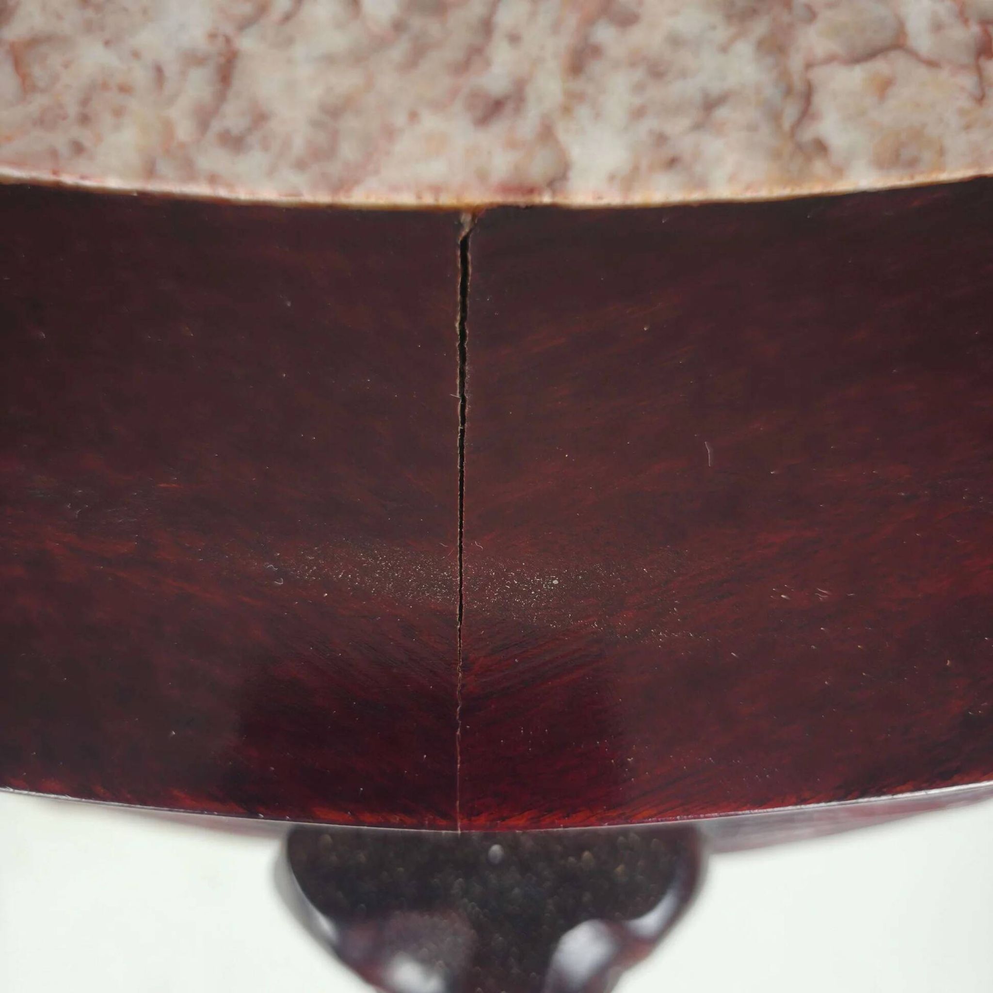Vintage Chinese hardwood console / side table with marble top