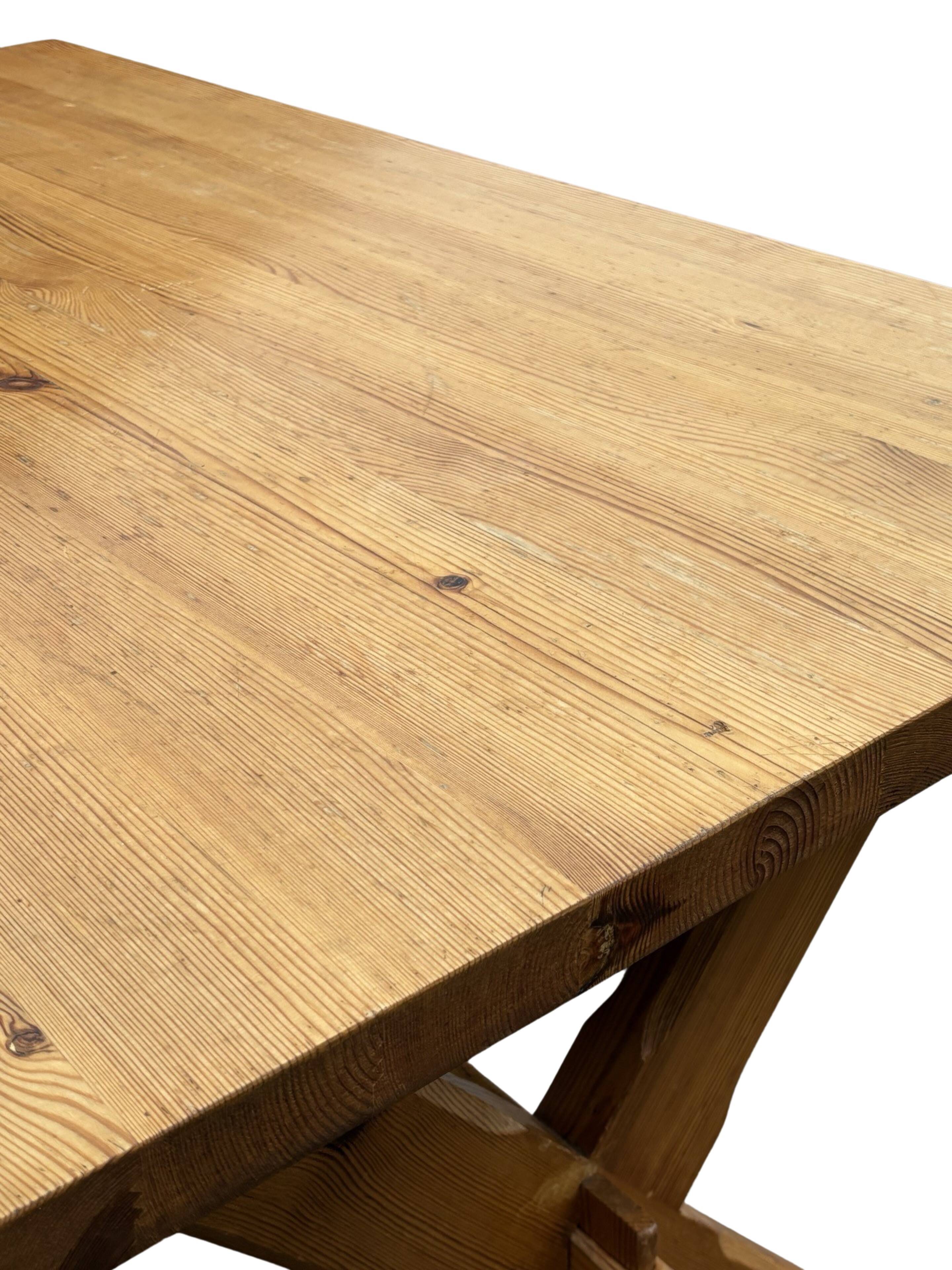 Vintage dining table pinewood 1960 minimalist dining table