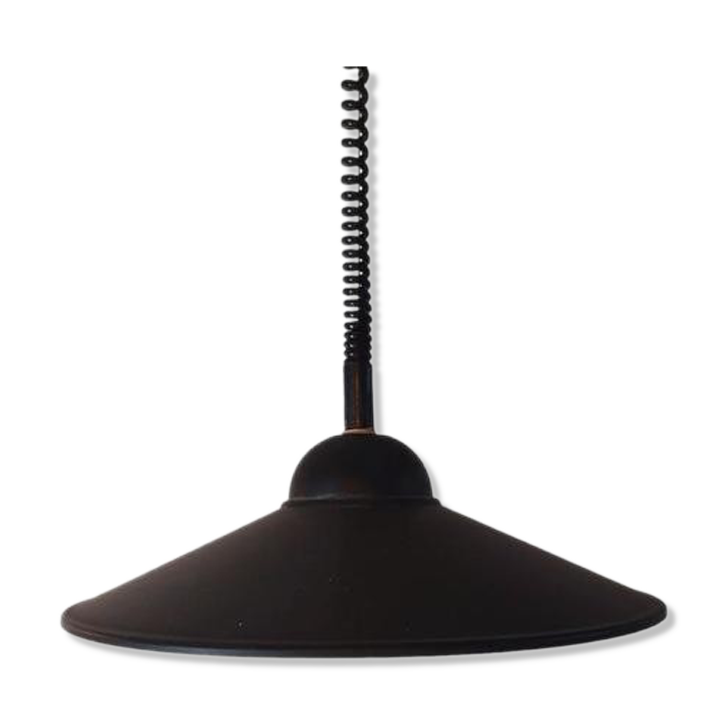 Vintage pendant lamp 1970s black lampshade