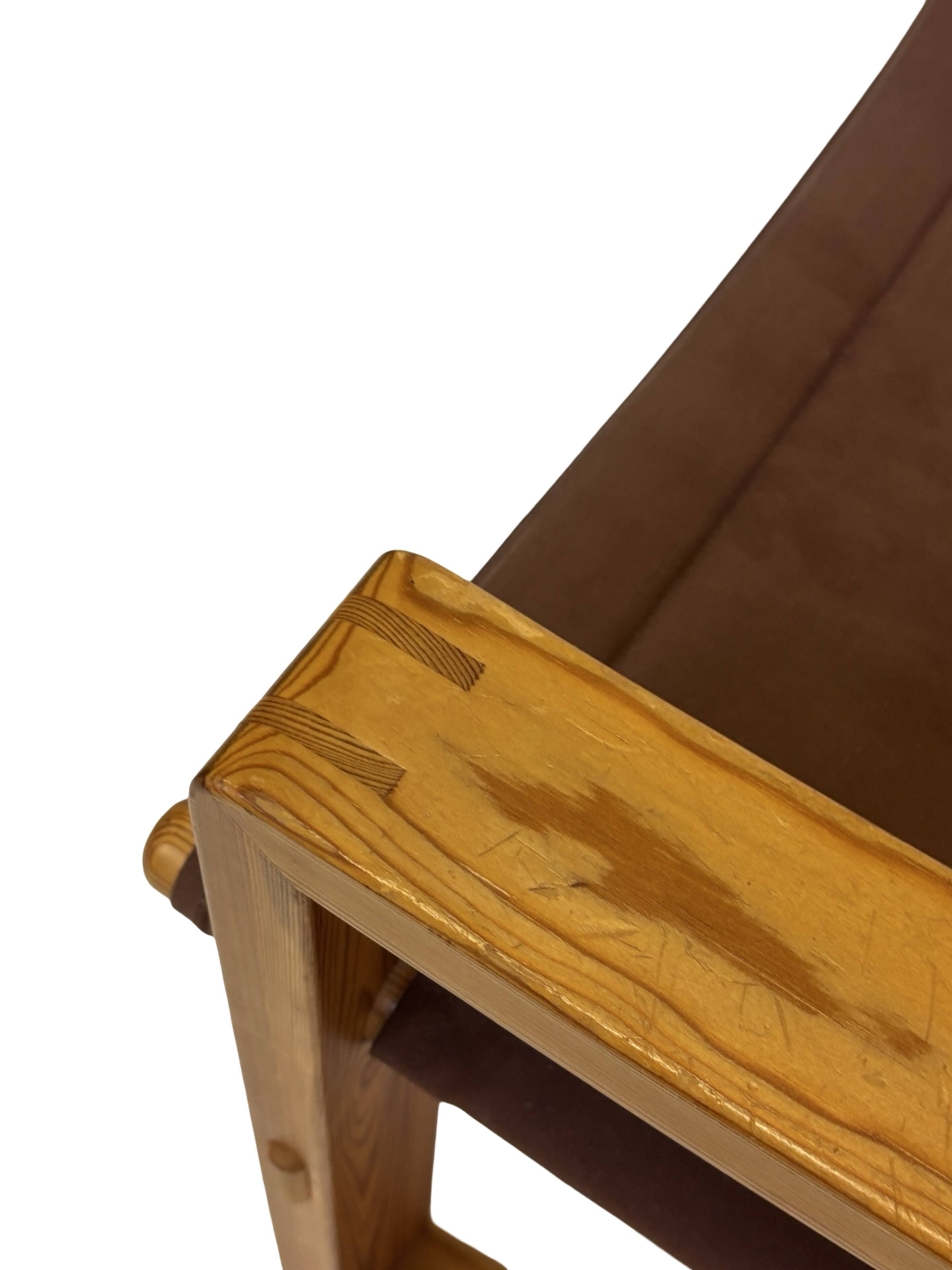 Chaise Safari Vintage Børge Jensen en pin, Danemark, années 1970