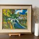 Mid Century Vintage Oil Framed Painting - The Courtyard
