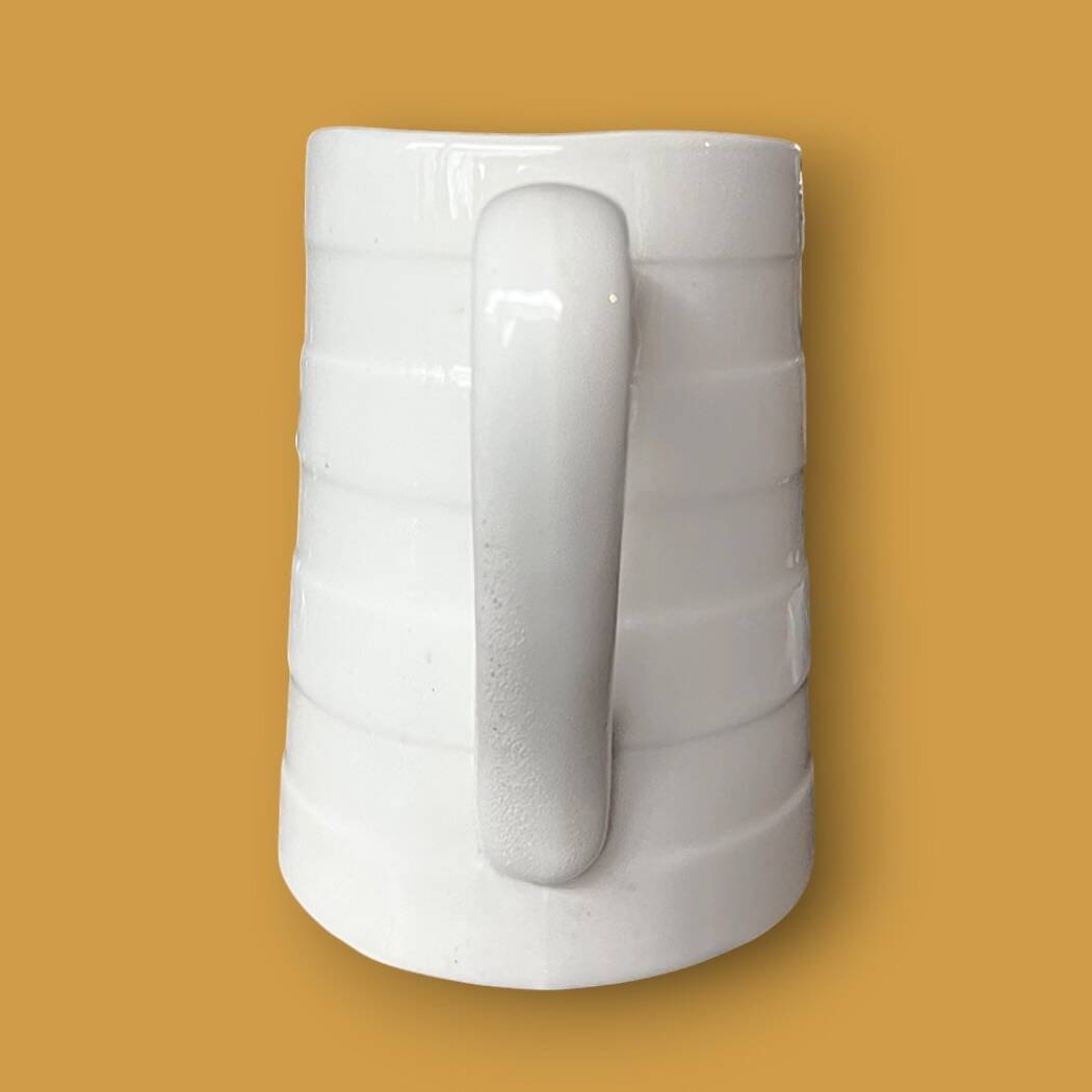 Vintage white ceramic jug with glaze – 2 L - BOCH La Louvière