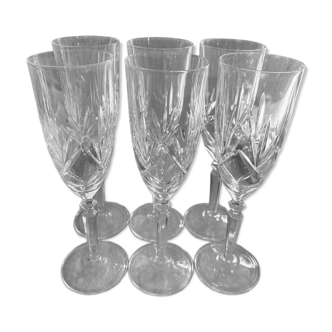 6 flûtes à champagne cristallerie de Lorraine