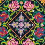 Oltenian floral rug, handwoven in wool, Romania