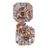 Pair of crystal candlesticks by Villeroy & Boch – 1970s – Perfect condition