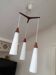 Scandinavian teak and glass pendant light 1960