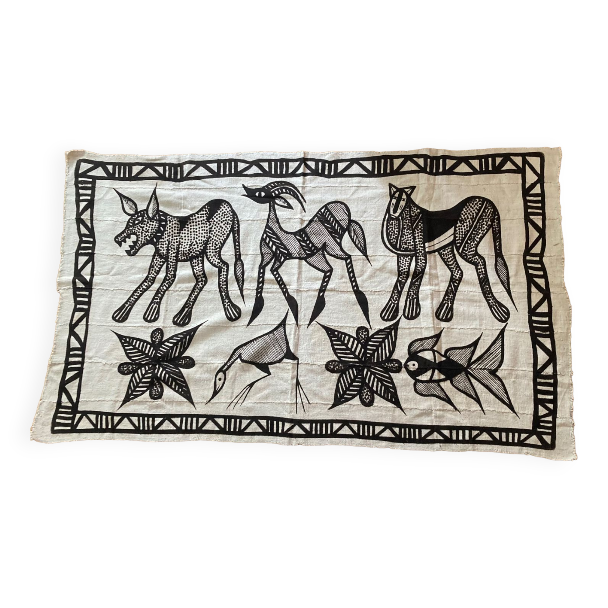 African art / tribal art tapestry of korhogo made by the senufo people in ivory coast twentieth era