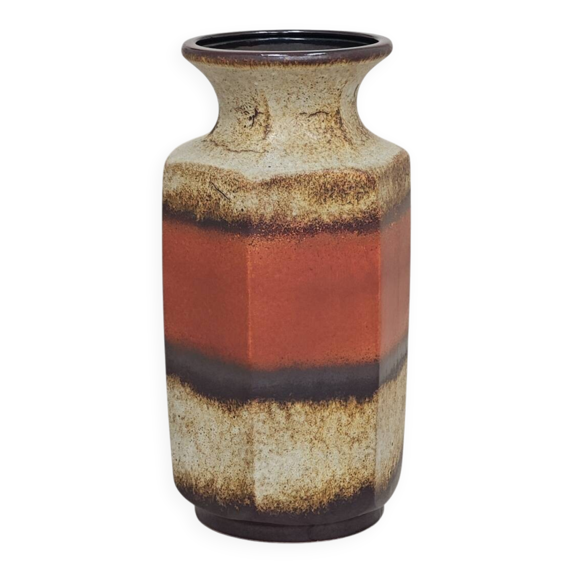 Large flamed ceramic vase Scheurich 297/41