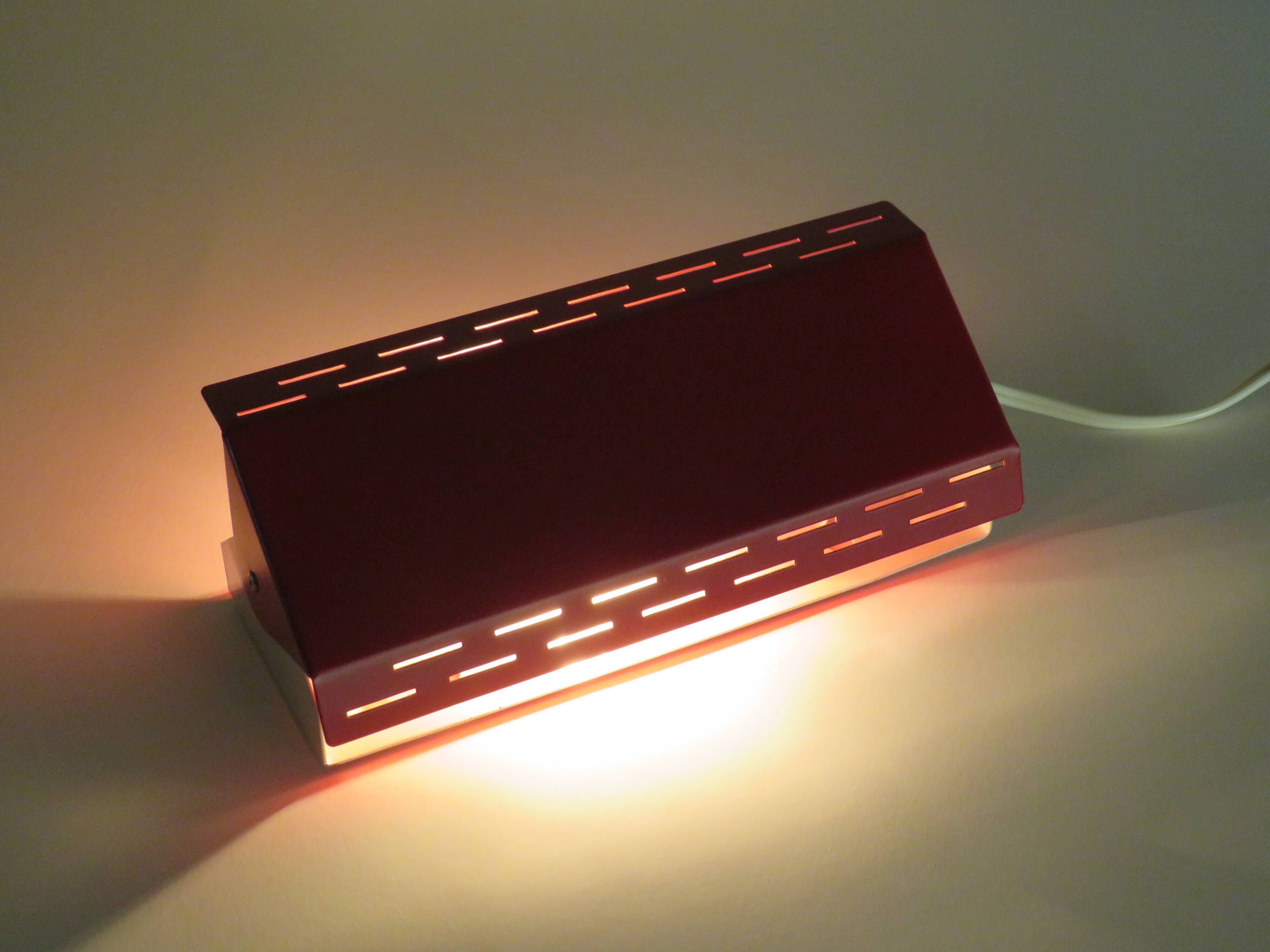 Vintage metal wall lamp from the 1970s G&G for Massive Belgium