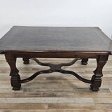 Walnut coffee table with crossed legs