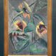 Original Swedish Oil on Panel – “Abstract Still Life with Sunflowers”