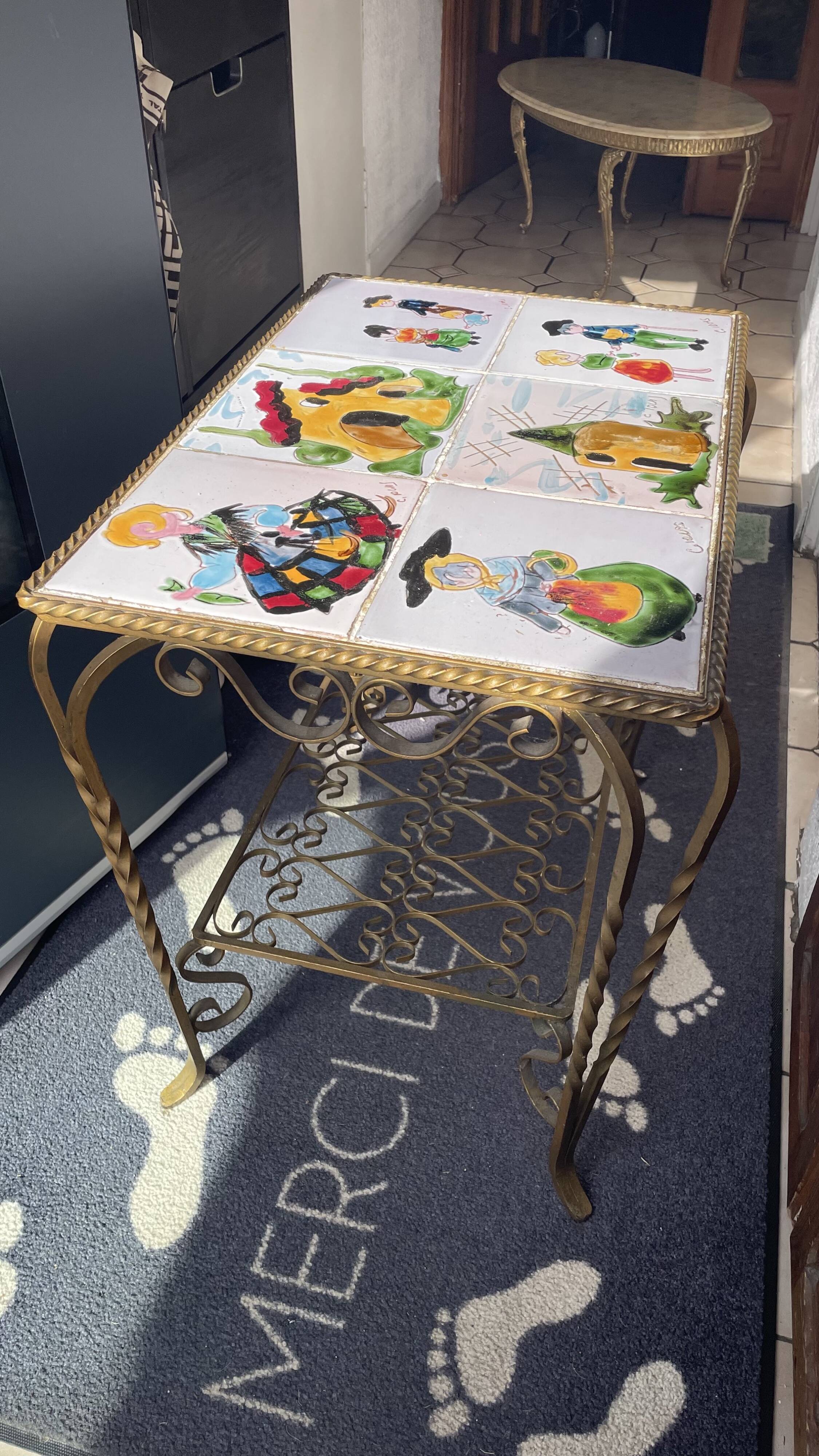 Wrought iron decorative table