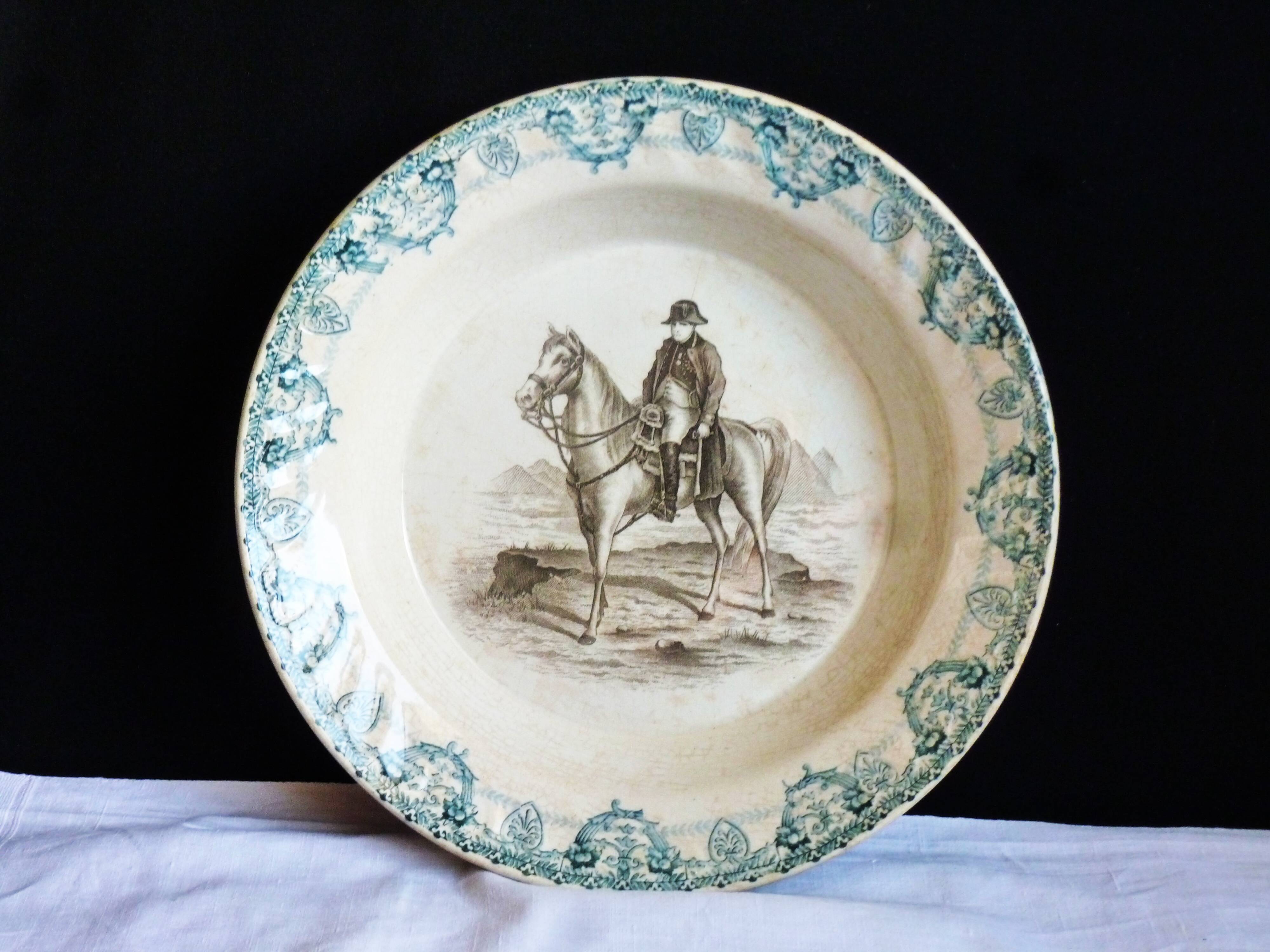 Napoleon plate, an old vegetable dish, 19th-century crockery.