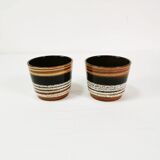 A pair of ceramic flower pots with covers, Scheurich, Germany, 1960s.