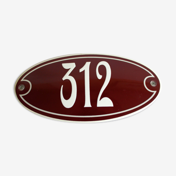 Enamelled street sign, number 312