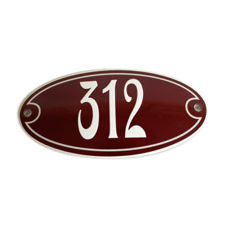 Enamelled street sign, number 312