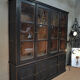 Glass library in teak 1970 patinated black