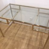 Glass and brass desk
