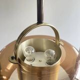 Suspension en laiton et verre fumé de Temde, Allemagne, années 1970