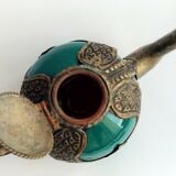 Teapot with its brass tray from the 20th cty, Moroccan craft - diameter 24cm