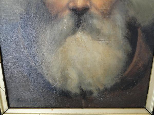 Portrait de veillard moine par paul emile sautai sur carton