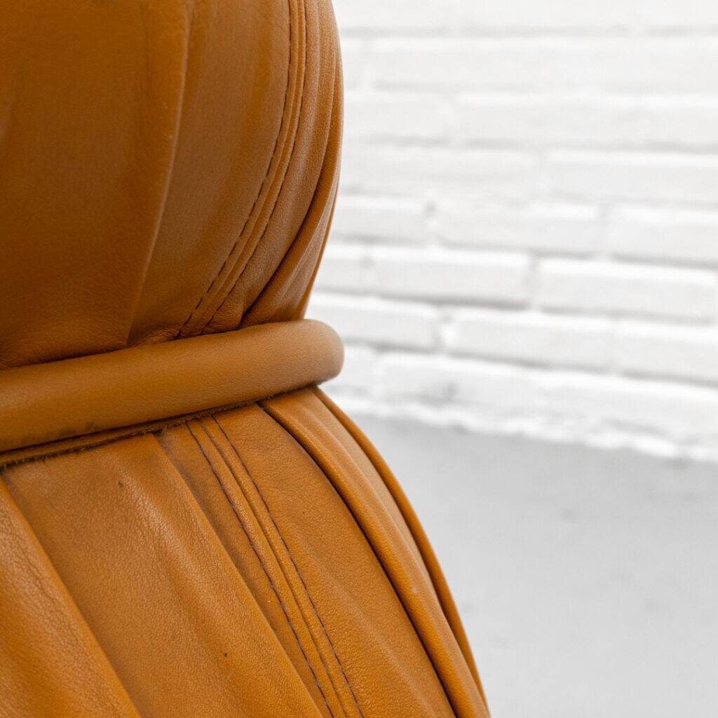 Cognac leather Italian lounge chair 1970s