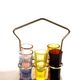 Set of 5 Art Deco 1920s shooter glasses in coloured and uranium glass - ouraline.