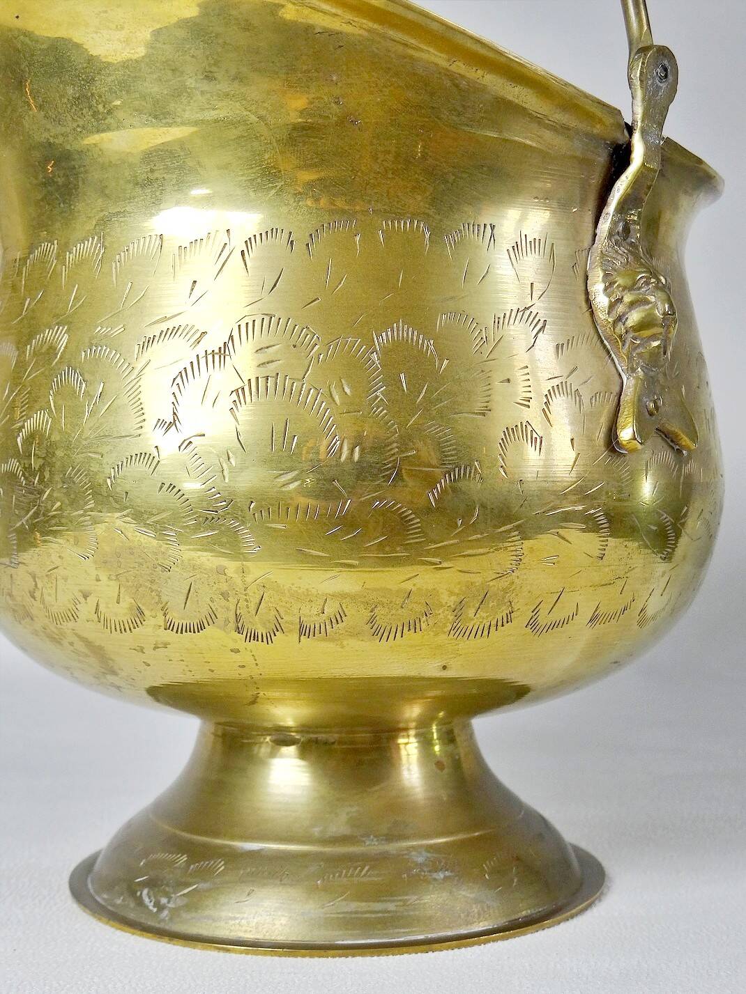 Vintage Ornate Brass Coal Bucket