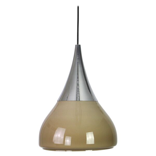 Suspension en verre opalin brun Braun par Limburg, Allemagne, années 1970