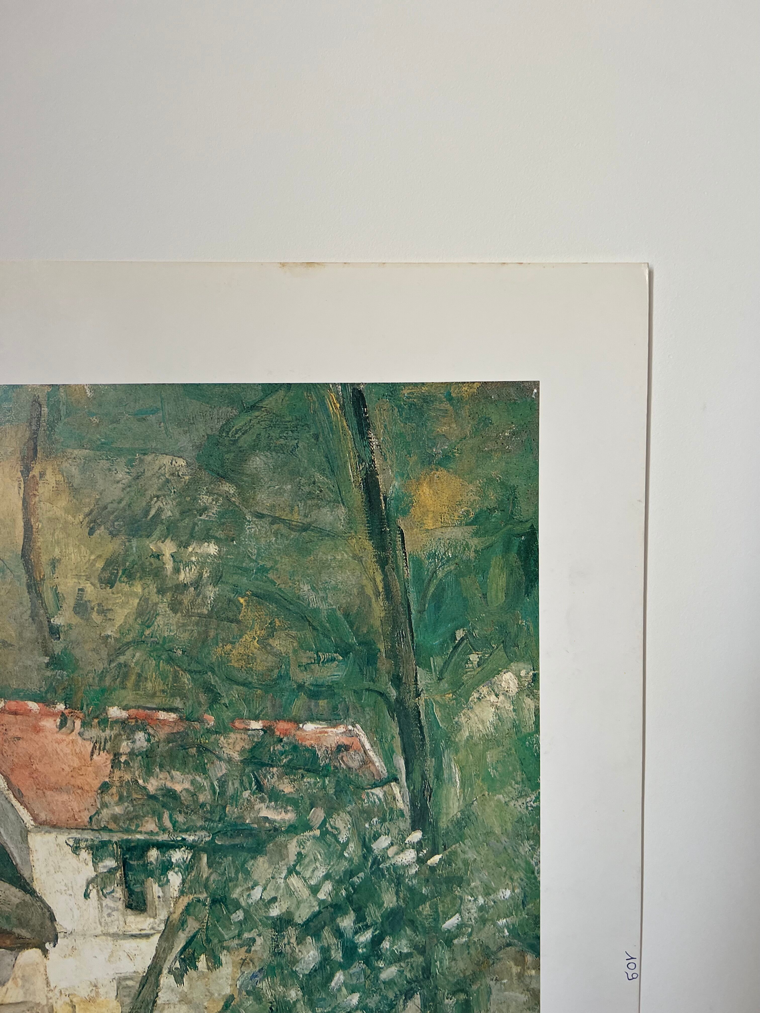 Museum poster reproduction of classical painting The House of Father Lacroix in Auvers by Cézanne