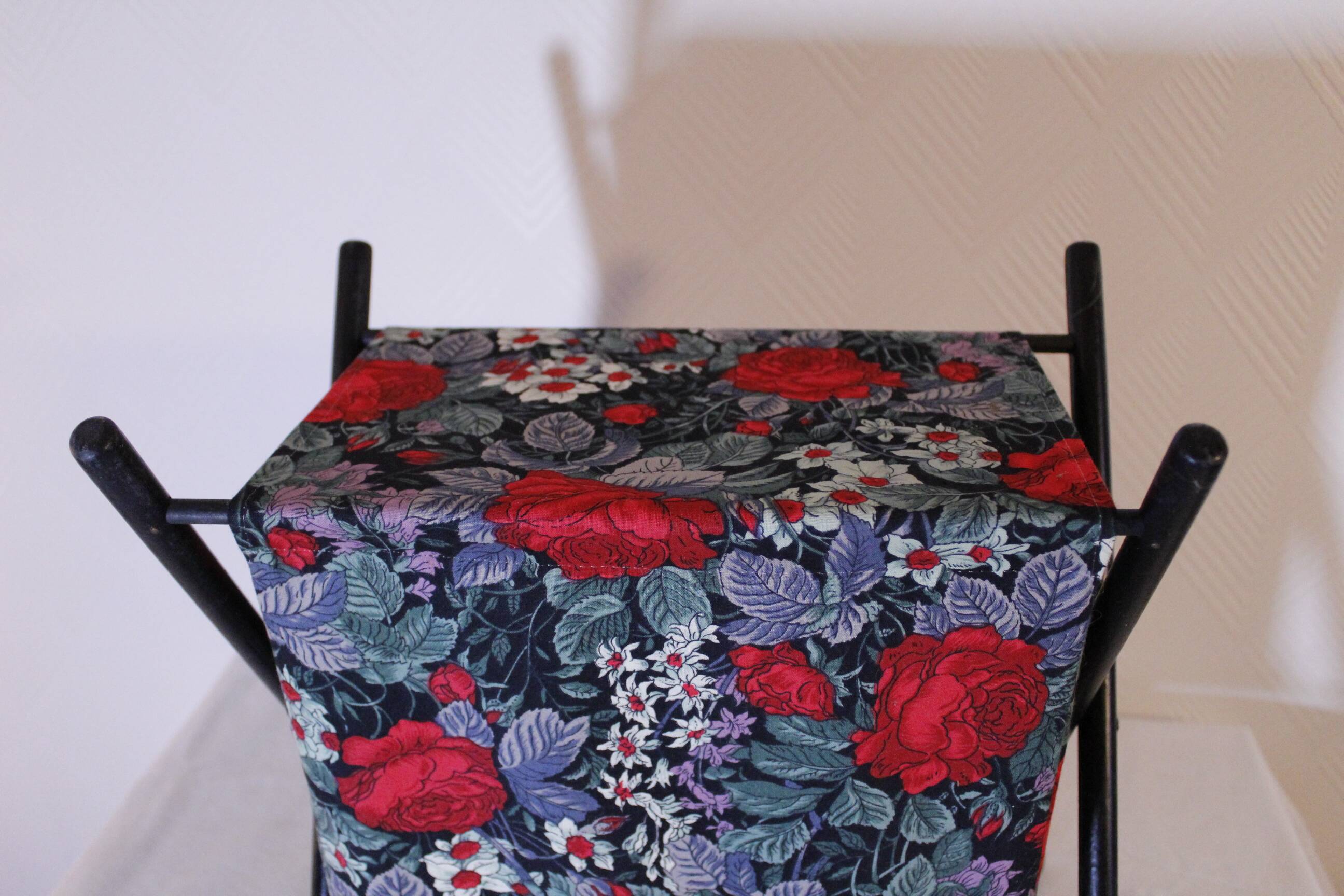 Floral fabric magazine rack