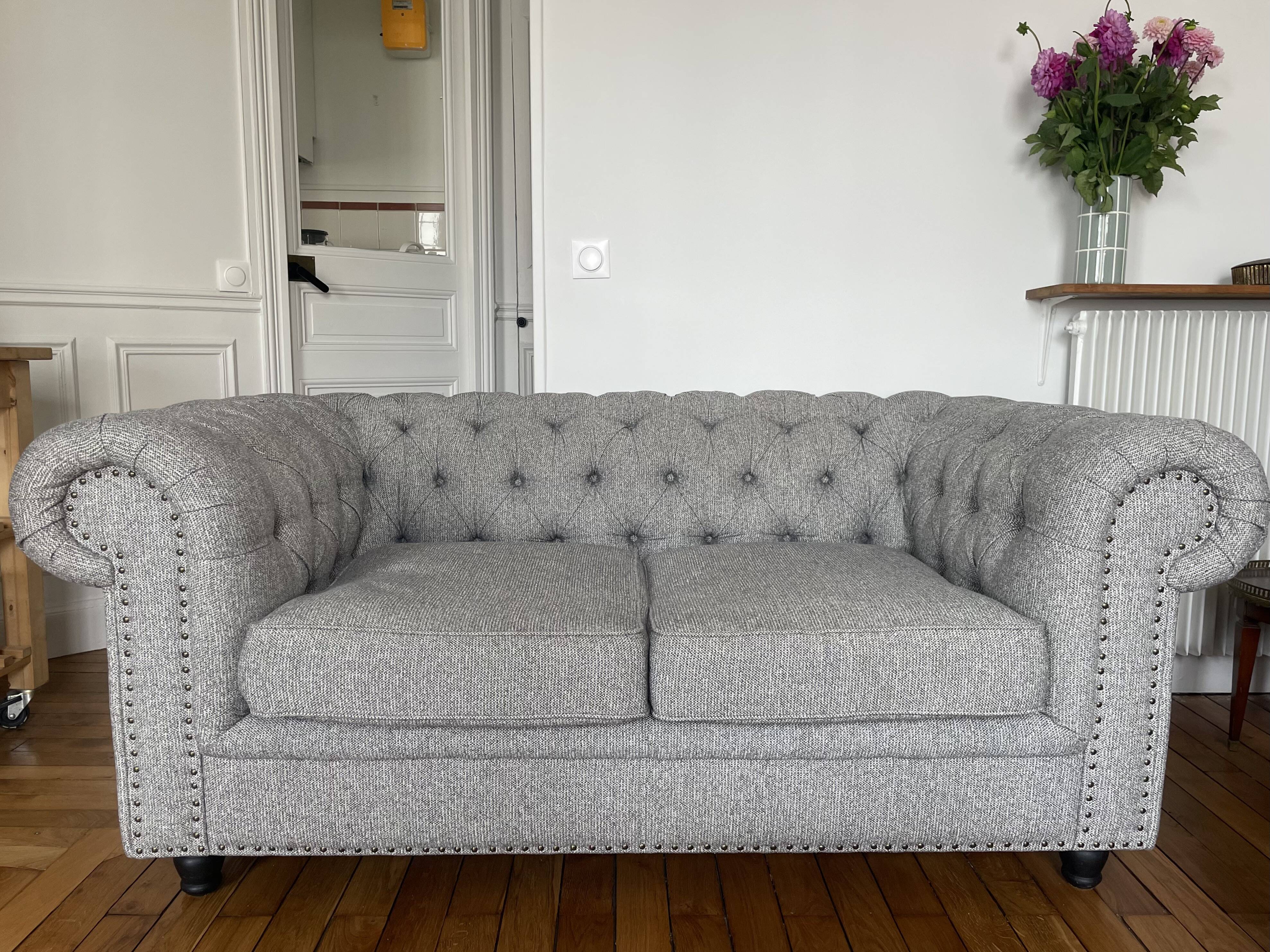 Chesterfield fabric sofa sneak Maison Saulaie - 2 seater