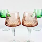Set of 6 Bohemian crystal wine glasses