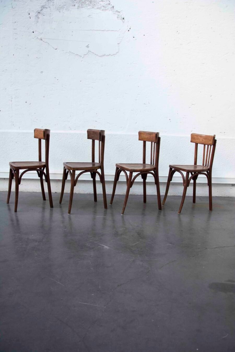Series of 4 baumann bistro chairs