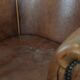 Sheepskin leather club chair with beautiful colours and comfortable seat