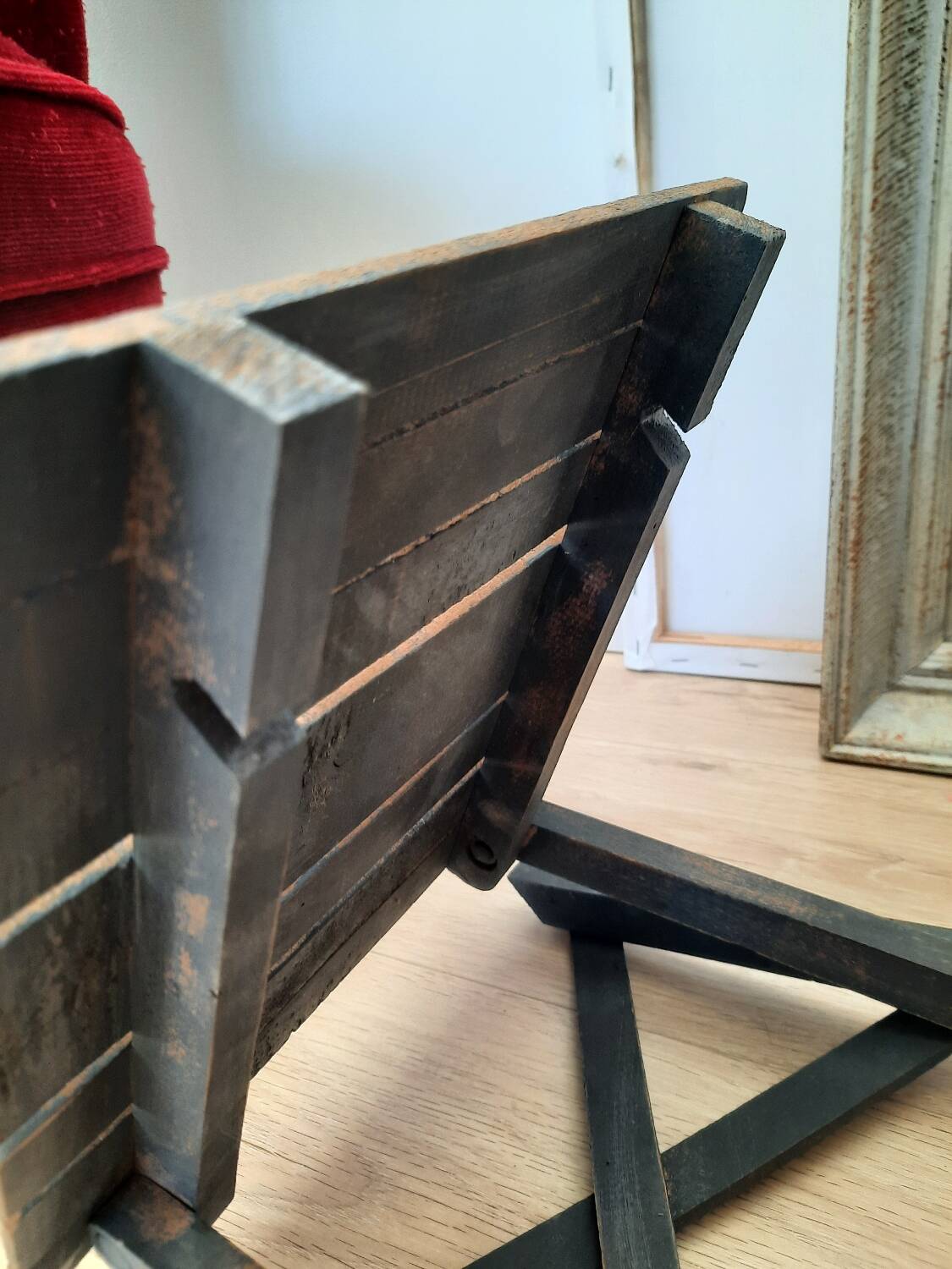 Antique wooden folding stools for painter