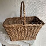 Panier rectangulaire osier ancien