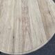 Round extendable dining table with flaps, stripped in raw oak, with 3 extensions.