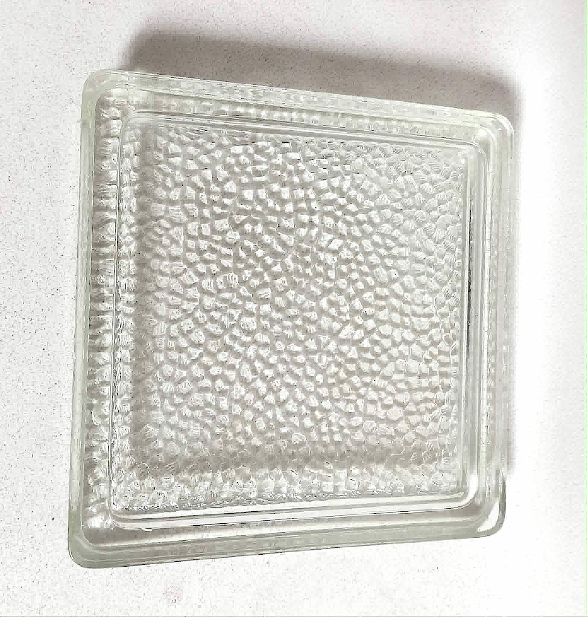 Nevada catch-all tray 1950s moulded glass Saint Gobain 20 x 20 cm
