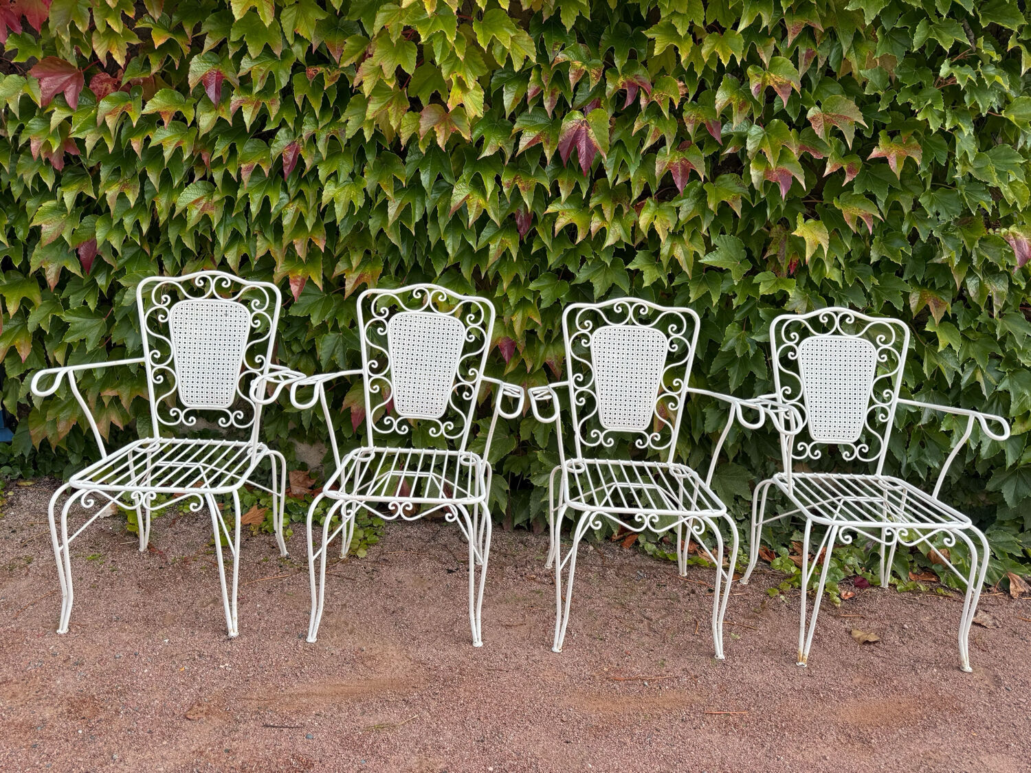 4 Provençal wrought iron armchairs from the 60s