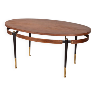 Table basse vintage en bois des années 60, design italien