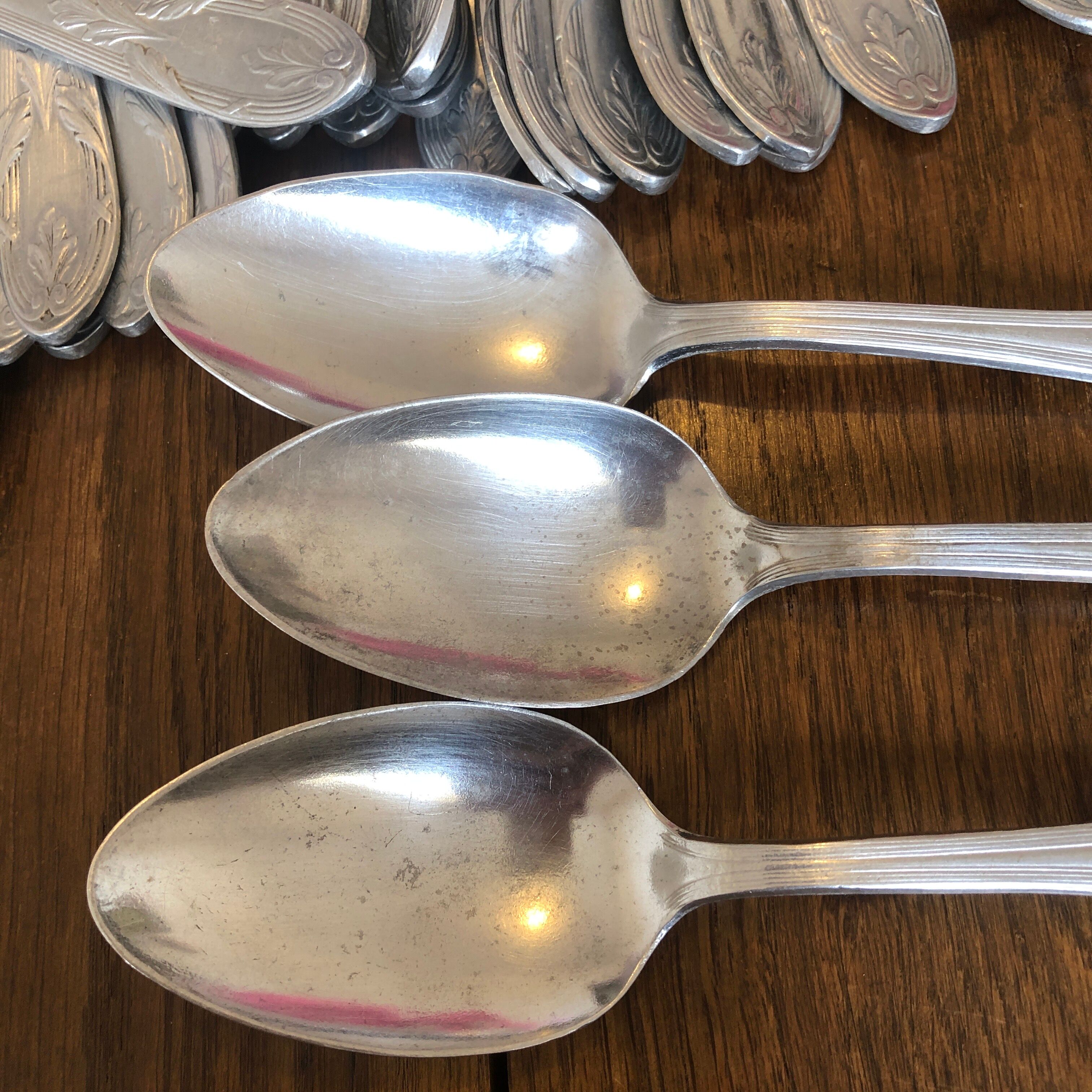 Set of 32 old Aluonickel spoons