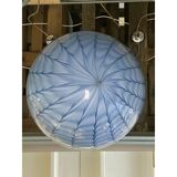 Contemporary Blue and Milky-White Spider Sphere Pendant in Murano Glass