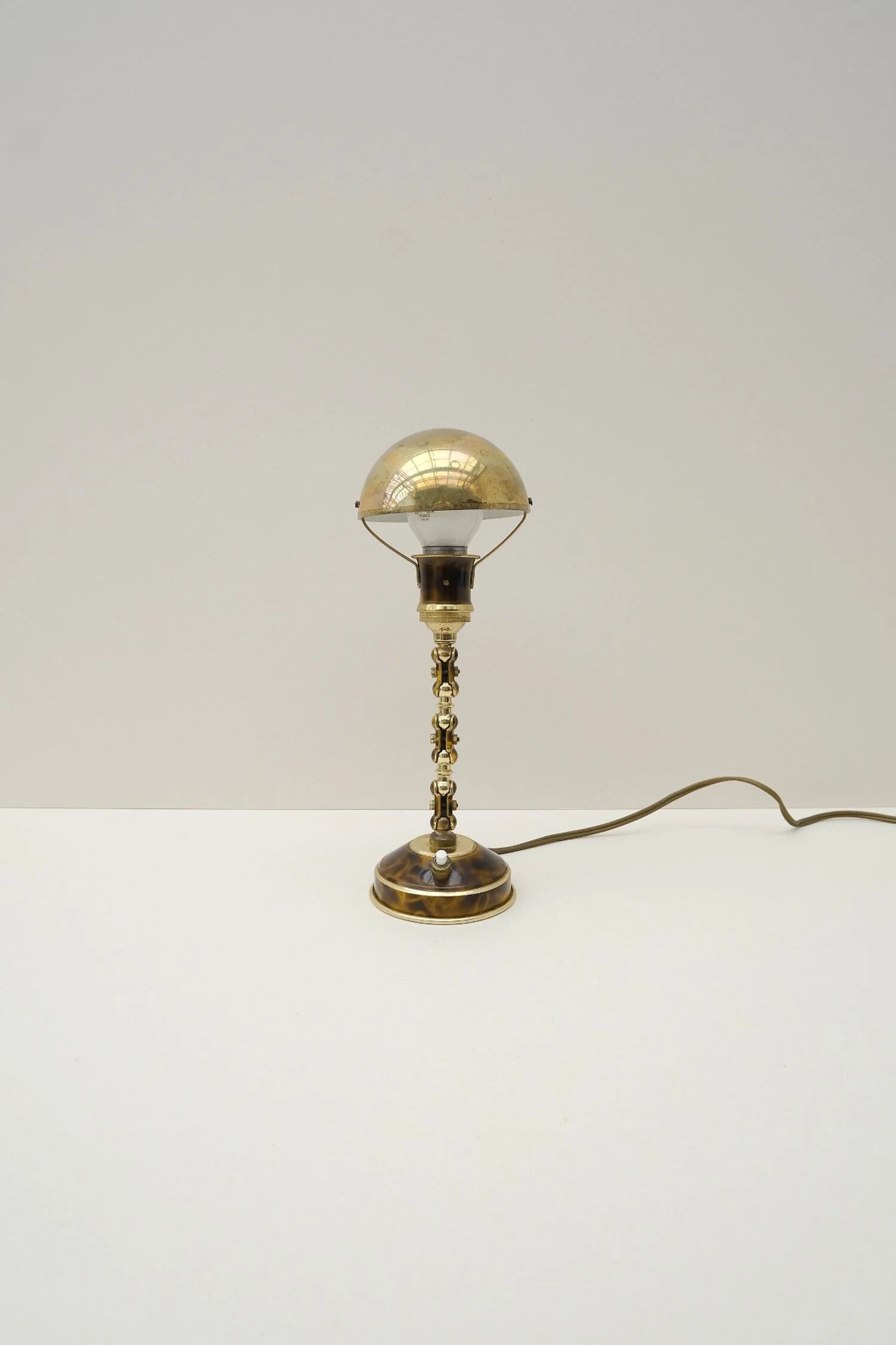 Adjustable desk lamp in lacquered brass, France 1940